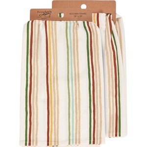 image:imagePrimitives by Kathy Fall Stripe Kitchen Towel 118214