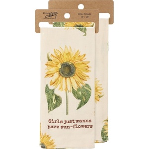 image:imagePrimitives by Kathy Girls Just Want to Have SunFlowers Decorative Kitchen Towel Small