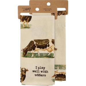 image:imagePrimitives by Kathy I Play Well with Udders Decorative Kitchen Towel Small
