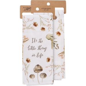 image:imagePrimitives by Kathy Inspirational Cottagecore Kitchen Towel AllOver Print Hand Painted Mushroom Art Machine Washable 18 by 28 Inches Unfolded Rustic Garden Kitchen Dcor