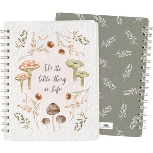 image:imagePrimitives by Kathy Its the Little Things in Life Inspirational Double Sided Spiral Notebook 75 x 575Inch 120 Lined Pages for Journaling and Daily Writing  Watercolor Mushrooms amp Botanical Art Stationery Gift