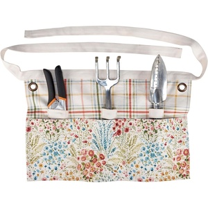 image:imagePrimitives by Kathy Mixed Floral Canvas Half Apron  Gardening or Tool Belt with Metal Acccessory Grommets 3 pockets amp waist ties  handpainted floral design with coordinating plaid patternMixed Florals