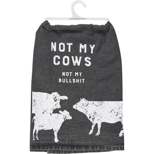 image:imagePrimitives by Kathy Not My Cows Kitchen Towel Stonewashed Black