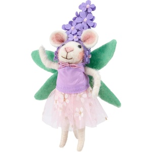 image:imagePrimitives by Kathy Purple Flower Mouse Collectible Felt Critter 5inch Handmade Mouse Figurine with Bead Accents amp Floral Dress  Whimsical Spring amp Easter Tiered Tray Shelf or Tablescape Decor
