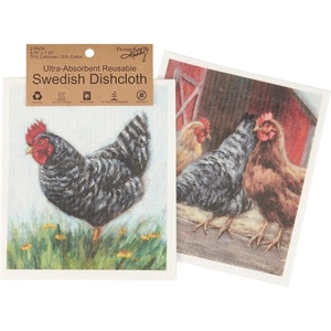 image:imagePrimitives by Kathy Swedish Cloth Set of 2  Chickens