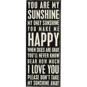image:imagePrimitives by Kathy 17420 Classic Box Sign 8 x 20 You Are My Sunshine Neutral