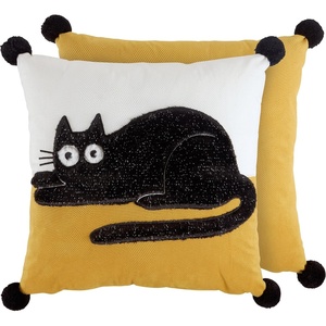 image:imagePrimitives by Kathy Big Eye Cat Pillow with Decorative Cover 18 x 18