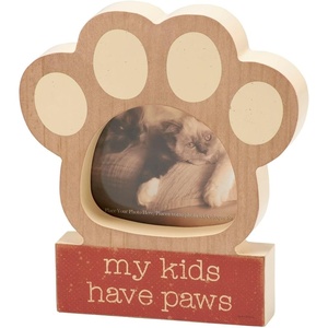 image:imagePrimitives by Kathy Custom Shape Block Frame My Kids Have Paws
