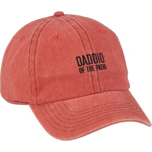 image:imagePrimitives by Kathy Funny Grilling Hat Daddio of the Patio Embroidered Sentiment Box Sign Style Adjustable Naturally Distressed Stonewashed Cotton Baseball Cap Red