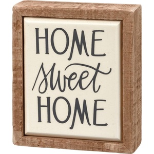image:imageMini Home Sweet Home Box Sign from Primitives by Kathy Inspirational Home Dcor Hand Lettered Sentiment Enamel Finish with Rustic Wood Frame 3 by 35 Designed for Wall or Tabletop Display
