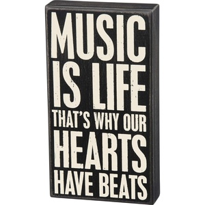 image:imagePrimitives by Kathy 27305 Classic Box Sign 6 x 11Inches Music is Life