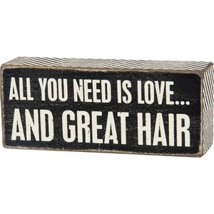 image:imagePrimitives by Kathy Chevron Trimmed Box Sign 6 x 25 All You Need is Loveand Hair1 Count Pack of 1