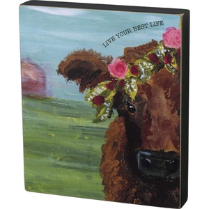 image:imagePrimitives by Kathy Friendship Heart Gallery Block Word Sign 6 x 7 Live Your Best Life