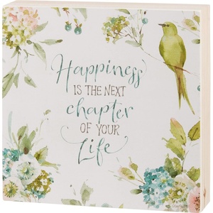 image:imagePrimitives by Kathy Happiness Is The Next Chapter Of Your Life Home Dcor Sign 8 x 8 x 175