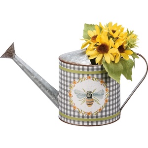 image:imagePrimitives by Kathy Watercolor Bumblebee Design Double Sided Galvanized Metal Watering Can