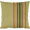 image:imagePrimitives by Kathy Pillow with Decorative Cover from Our Lake amp Cabin Collection displaying a Rustic Green Brown and Orange Stripe Pattern on the Front Inspired by Vintage Cabin Home dcorStriped Green