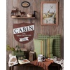 image:imagePrimitives by Kathy Pillow with Decorative Cover from Our Lake amp Cabin Collection displaying a Rustic Green Brown and Orange Stripe Pattern on the Front Inspired by Vintage Cabin Home dcorStriped Green