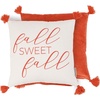 image:imagePrimitives by Kathy Fall Sweet Fall Pillow Embroidered Sentiment with Fall Plaid DesignFall Orange  White