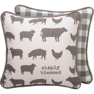 image:imagePrimitives by Kathy Decorative PillowSimply Blessed Decorative Throw Pillow White Grey