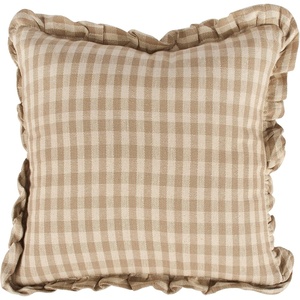 image:imagePrimitives by Kathy Decorative Throw Pillow Woven tan Gingham in a Vintage Cottage Style Removable Zipper Cover This Double Sided 15x15 Pillow adds Rustic Charm to Any Home Office Decor