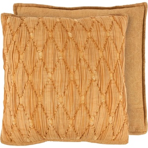 image:imagePrimitives by Kathy Diamond Rust Pillow Removable Zipper Cover Quilted Fabric Design in a Vintage Rust Orange Color Stitched Diamond Pattern Everyday Style for Home Office Foyer Dorm