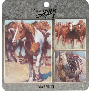 image:imagePrimitives by Kathy Farm Friends Magnet Set3 x 4  2 x 2  Card 550 x 575