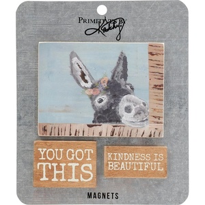 image:imagePrimitives by Kathy Farm Friends Magnet Set4 x 3  2 x 150  2 x 1  Card 550 x 650