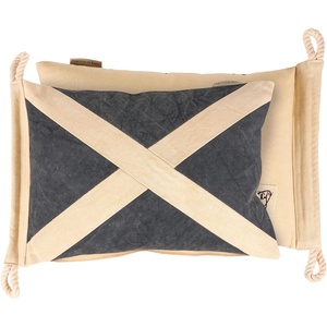 image:imagePrimitives by Kathy Pillow with Decorative Cover from Our Beach Collection displaying a Vintage Nautical Flag Inspired Design of The at Rest Flag Made with Durable Canvas