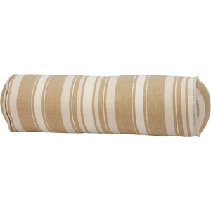 image:imagePrimitives by Kathy Stripe Bolster Pillow Vintage Stripe Pattern in a tan Color PaletteCoordinating tan Piping on the Edges 18x6 with Removable Zipper Cover Everyday Home Accent