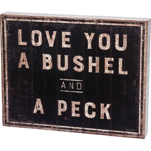 image:imagePrimitives by Kathy 30358 RusticInspired Box Sign Bushel amp A Peck