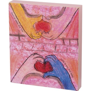 image:imagePrimitives by Kathy Friendship Heart Gallery Block Word Sign 6 x 7 All You Need is Love