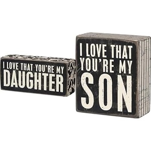 image:imagePrimitives by Kathy 21539 Floral Daughter amp 21314 Pinstripe Son Box Signs Love That Youre My Child Gift Set