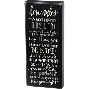 image:imagePrimitives by Kathy 26017 Classic Box Sign Love Rules