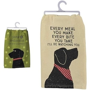 image:imagePrimitives by Kathy 28x28 Dog Dish Towel Set  Decorative Cotton Kitchen Towels Bathroom Decor