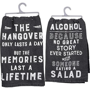 image:imagePrimitives by Kathy 31453 Black Cotton Dish Towel amp 31454 Distressed Black and White Dish Towel Bundle 28 Square