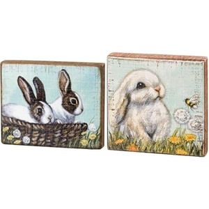image:imagePrimitives by Kathy Bring Blessings Bunnies Home Dcor Sign and White Bunny Sign