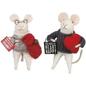 image:imagePrimitives by Kathy Grammy Mouse Critter Bundle  Mouse Critter 175x45 Heart Happy GreyWhite Mouse