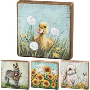 image:imagePrimitives by Kathy Home Dcor Baby Duckling with Dandelion Wishes Donkey Wreath Sunflowers and 450 White Bunny Signs Bundle