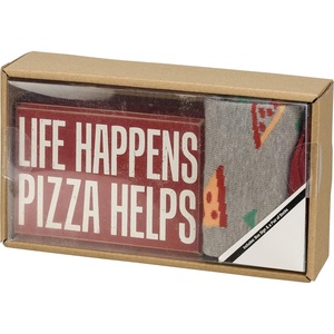 image:imagePrimitives by Kathy Life Happens Pizza Helps Home Dcor Gift Set