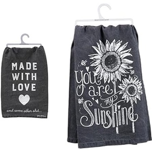image:imagePrimitives by Kathy Made with Love Small Kitchen Towel and You are My Sunshine 28 x 28 Chalk Dish Towel Bundle