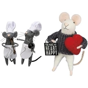 image:imagePrimitives by Kathy Mice Collectible Figurine Set with 175 x 45 Heart Happy Mouse