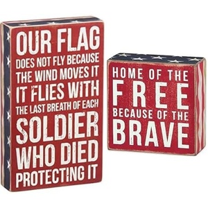 image:imagePrimitives by Kathy Patriotic Box Sign Bundle  27303 6 x 10Inch and 23148 4 x 4Inch