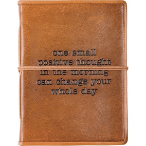 image:imagePrimitives By Kathy quality decorative leather bound journal debossed One Small Positive Thought In The Morning Can Change Your Whole Day 96 unlined pages
