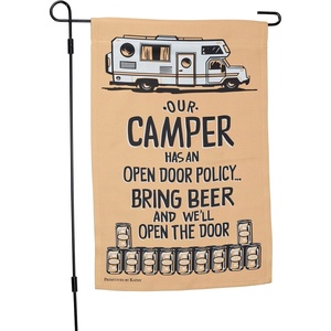 image:imagePrimitives by Kathy Bring Beer Garden Flag Double Sided Lake amp Cabin Collection humorous campingthemed sentiment