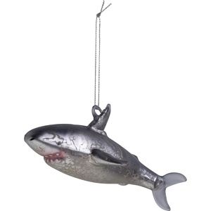 image:imagePrimitives by Kathy Glass Shark Ornament 60inch Length Handpainted with Glitter Accents  Vintage Old World Style for Christmas and Coastal Beach Holiday Tree or Window Display