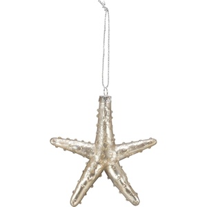 image:imagePrimitives by Kathy Glass Starfish Ornament 40inch Gold Painted with Detailed sea Star ossicles Vintage Old World Style for Christmas and Coastal Holiday Tree or Window Display