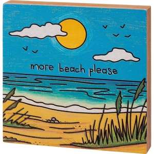image:imagePrimitives by Kathy Home Dcor Block SignMore Beach Please 6 x 6 x 1 Multicolor