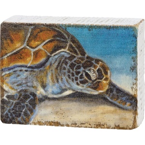 image:imagePrimitives by Kathy Sea Turtle on The Beach Block Home Dcor Sign Multicolor