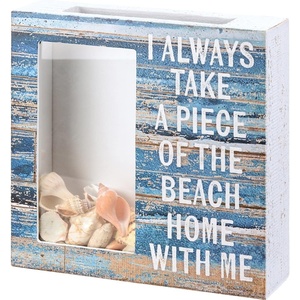 image:imagePrimitives by Kathy Seashell Holder 10inch I Always Take A Piece Of The Beach Home With Me  Rustic Coastal Style Shadow Box Gift and Home Decor Accent