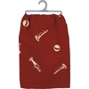 image:imagePrimitives by Kathy Decorative Kitchen Towel  Santa I Can Explain Nostalgic Fun Design with Child Whispering into Santas Ear